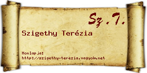 Szigethy Terézia névjegykártya