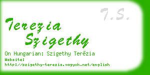 terezia szigethy business card