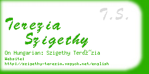 terezia szigethy business card